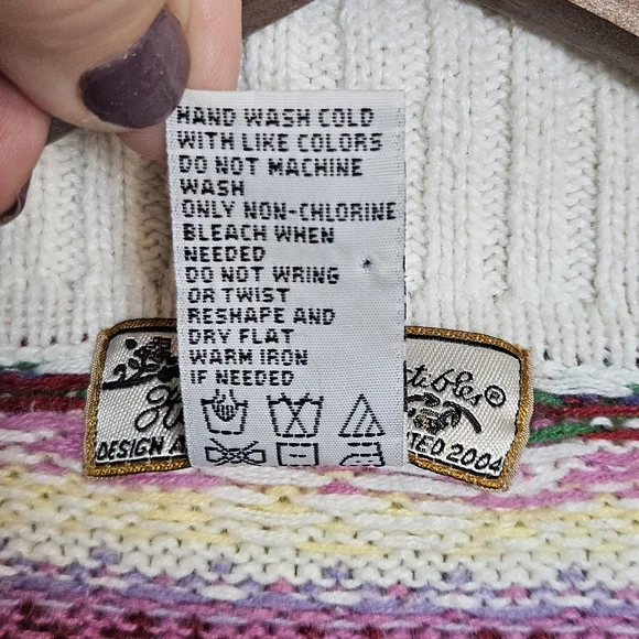 Vintage Heirloom Collectibles 2004 Colorful Zip Front Sweater Size Large - Picture 7 of 11